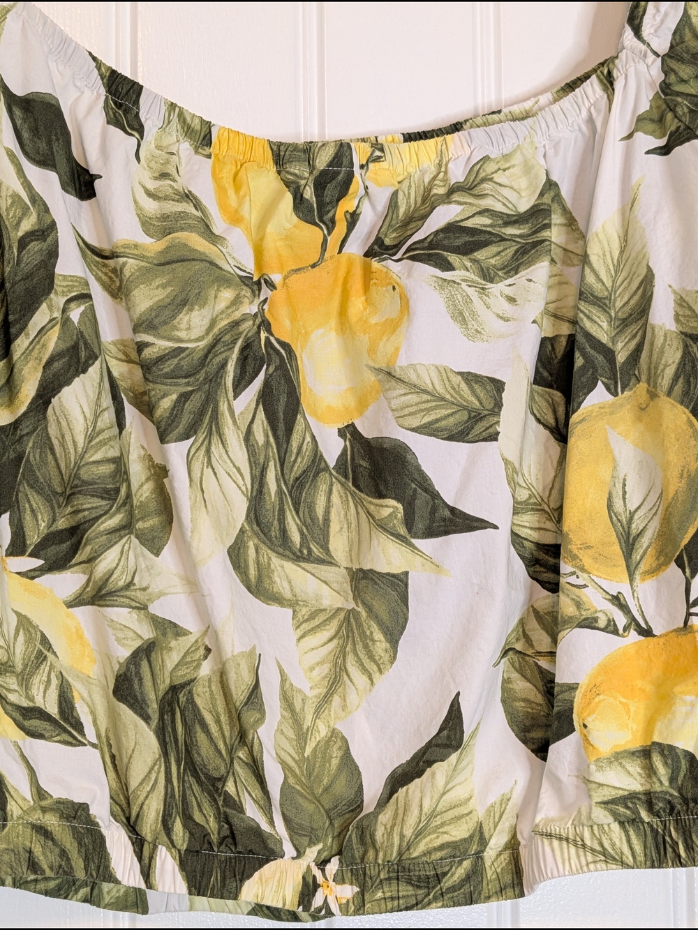H&M Lemon Patterned Short Sleeve Cotton Crop Top - Picture 10 of 12